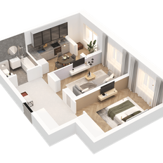 Квартира 56,6 м², 2-комнатная - изображение 2