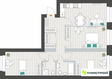 Квартира 76,3 м², 3-комнатная - изображение 1