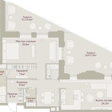 Квартира 95,4 м², 2-комнатная - изображение 2