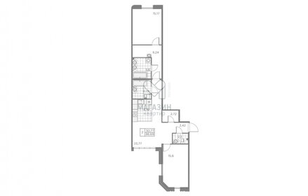 Квартира 86,7 м², 2-комнатная - изображение 1