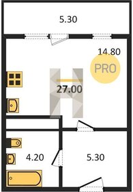 Квартира 27 м², студия - изображение 1