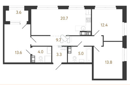 Квартира 82,5 м², 3-комнатная - изображение 1