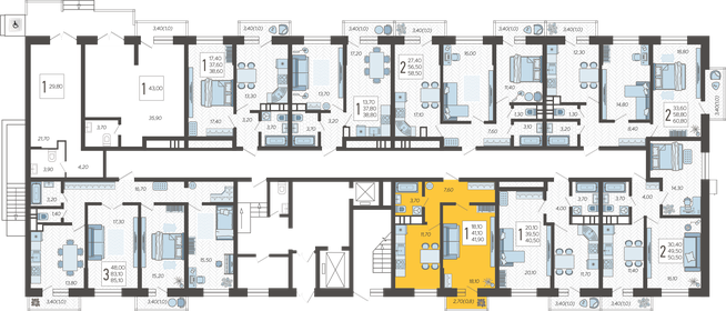 42,1 м², 1-комнатная квартира 6 466 560 ₽ - изображение 7