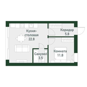 50,6 м², 1-комнатная квартира 5 950 000 ₽ - изображение 56