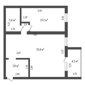 Квартира 67,5 м², 1-комнатная - изображение 1