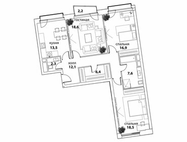 Квартира 96,6 м², 3-комнатная - изображение 1