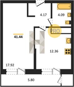 Квартира 41,4 м², 1-комнатная - изображение 1