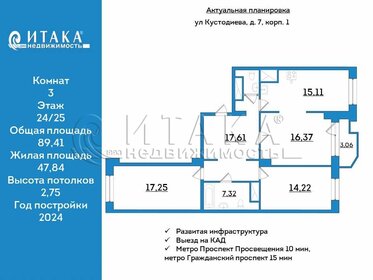 Квартира 89,4 м², 3-комнатная - изображение 1