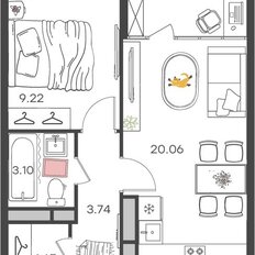 Квартира 37,8 м², 2-комнатная - изображение 2