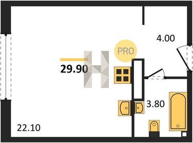 Квартира 29,9 м², студия - изображение 1