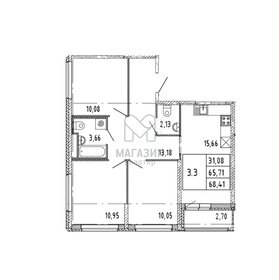 54,9 м², 2-комнатная квартира 7 950 000 ₽ - изображение 53