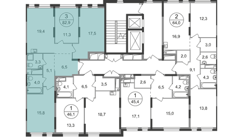 82,3 м², 3-комнатная квартира 18 139 622 ₽ - изображение 75