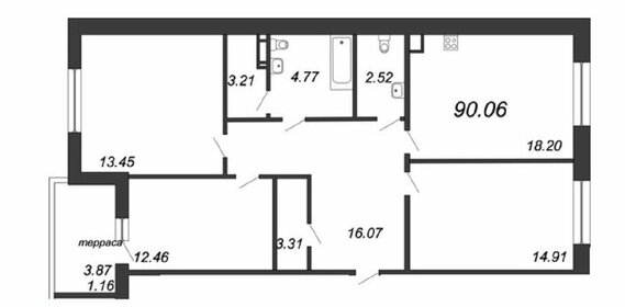 Квартира 90,1 м², 3-комнатная - изображение 5