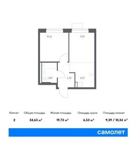 Квартира 34,6 м², 1-комнатная - изображение 1