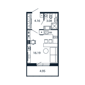 Квартира 24,9 м², студия - изображение 1