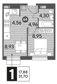 31 м², 1-комнатная квартира 7 450 000 ₽ - изображение 52