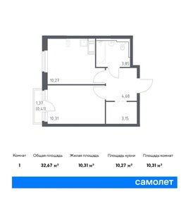 Квартира 32,7 м², 1-комнатная - изображение 1