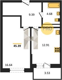 Квартира 45,4 м², 1-комнатная - изображение 1