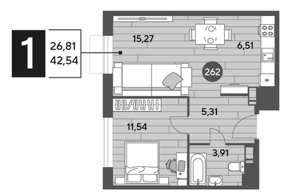 45,3 м², 1-комнатная квартира 7 400 000 ₽ - изображение 58