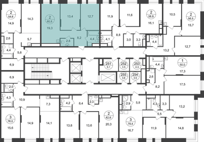 60,8 м², 2-комнатная квартира 15 542 420 ₽ - изображение 31