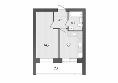 35,3 м², 1-комнатная квартира 3 953 600 ₽ - изображение 11