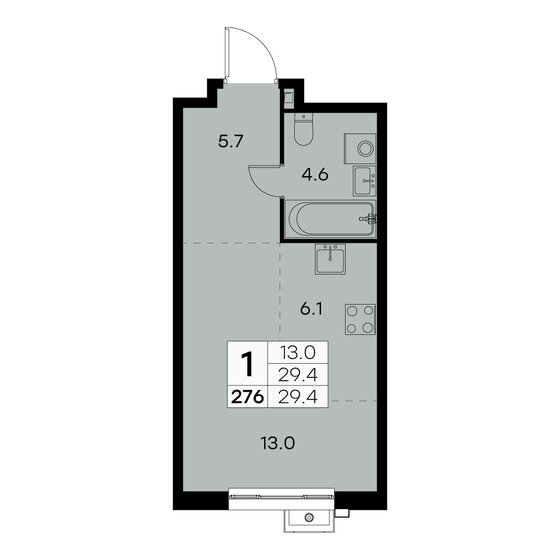 29,4 м², 1-комнатная квартира 8 106 756 ₽ - изображение 46