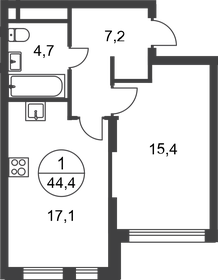 44,4 м², 1-комнатная квартира 12 276 449 ₽ - изображение 35