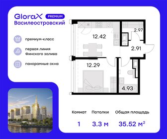 Квартира 35,5 м², 1-комнатная - изображение 1