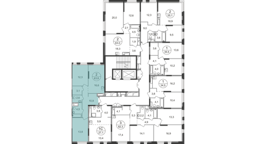 Квартира 63,8 м², 2-комнатная - изображение 2