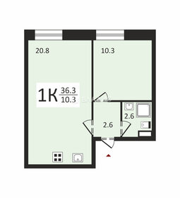 Квартира 36,3 м², 1-комнатная - изображение 1