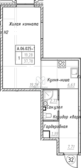 37,8 м², квартира-студия 11 900 000 ₽ - изображение 19