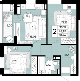 40 м², 1-комнатная квартира 5 200 000 ₽ - изображение 52