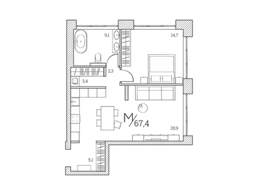 42,3 м², апартаменты-студия 15 250 000 ₽ - изображение 17
