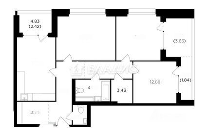 Квартира 93 м², 3-комнатная - изображение 1