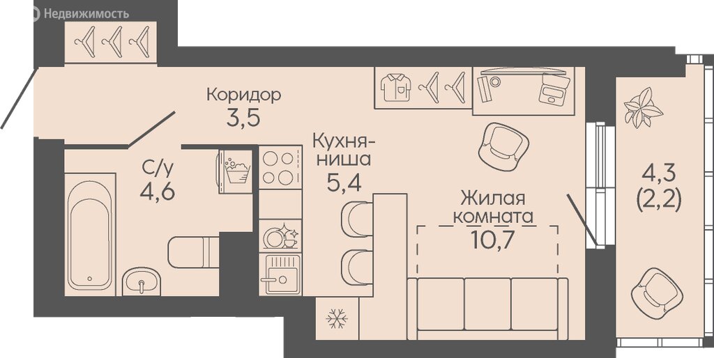 Варианты планировок ЖК «Крылья Качи» - планировка 2