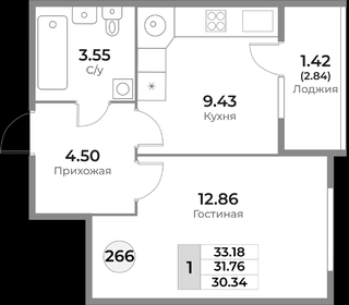 Квартира 31,8 м², 1-комнатная - изображение 1