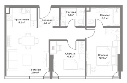 65 м², 2-комнатная квартира 44 108 312 ₽ - изображение 32