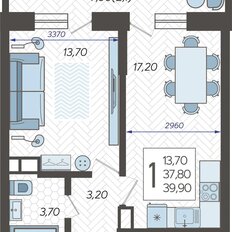 Квартира 39,9 м², 1-комнатная - изображение 2