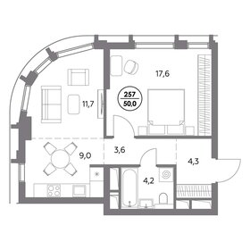 Квартира 50,4 м², 1-комнатная - изображение 1