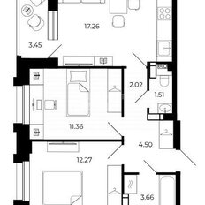 Квартира 56 м², 2-комнатная - изображение 1