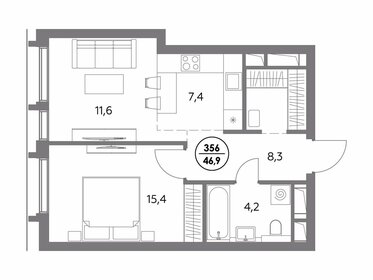 43,7 м², 1-комнатные апартаменты 33 500 000 ₽ - изображение 89