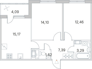 Квартира 56,1 м², 2-комнатная - изображение 1