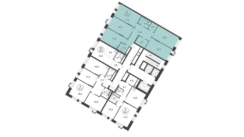 98,9 м², 4-комнатная квартира 21 400 000 ₽ - изображение 102