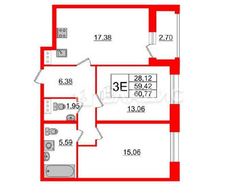 70,6 м², 2-комнатная квартира 17 500 000 ₽ - изображение 1