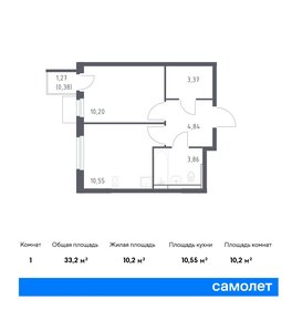 Квартира 33,2 м², 1-комнатная - изображение 1