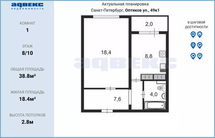 52 м², 1-комнатная квартира 12 300 000 ₽ - изображение 113