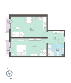 Квартира 39,4 м², 1-комнатная - изображение 1