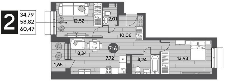 54,4 м², 2-комнатная квартира 9 000 000 ₽ - изображение 101