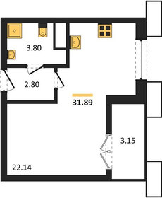 Квартира 31,9 м², студия - изображение 5