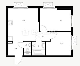 Квартира 48,5 м², 2-комнатная - изображение 1